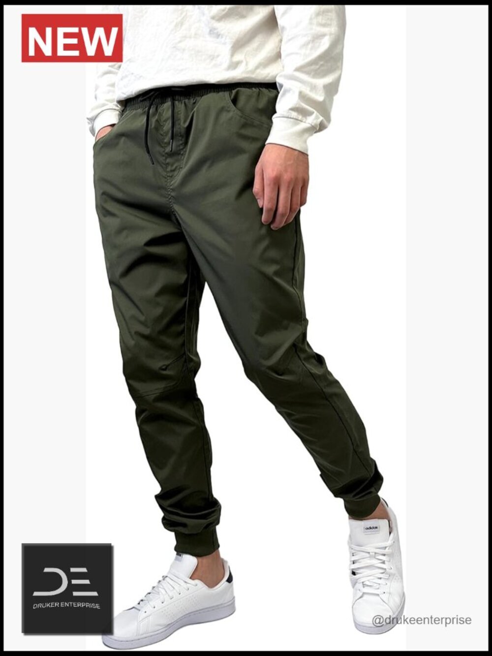 Men's Lightweight Tech Woven Jogger Drawstring Cuffed Pants